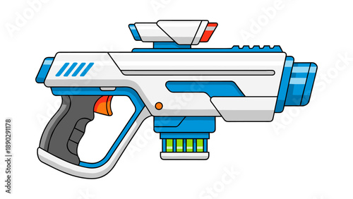 Futuristic blaster gun for space adventure game