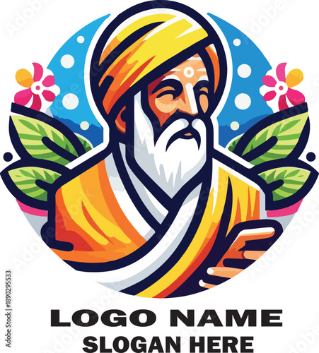 Guru indonesia logo icon vector white background .