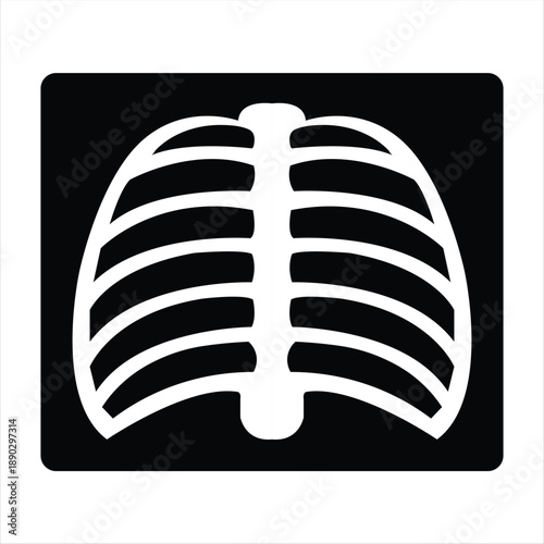 Minimal Medical X Ray Icon Black and White