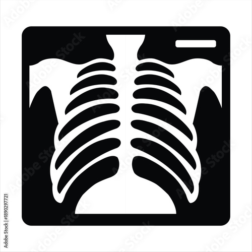 Minimal Medical X Ray Icon Black and White