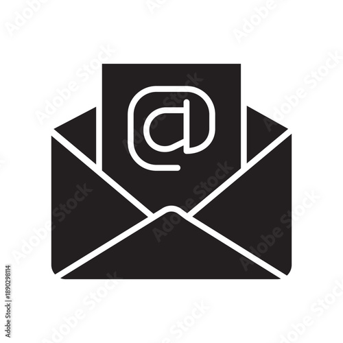 email black glyph icon.