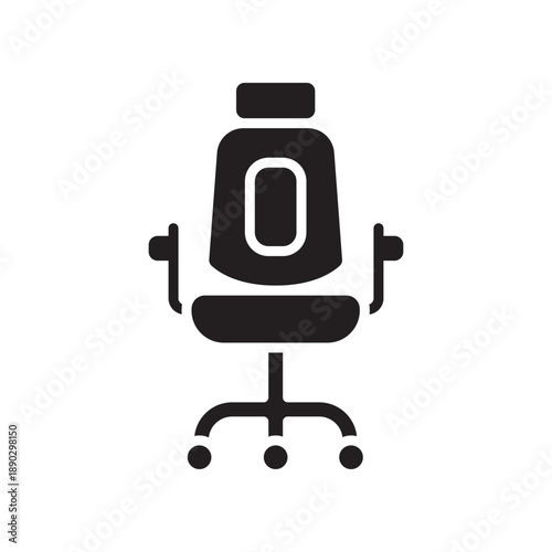 ergonomic chair black glyph icon.