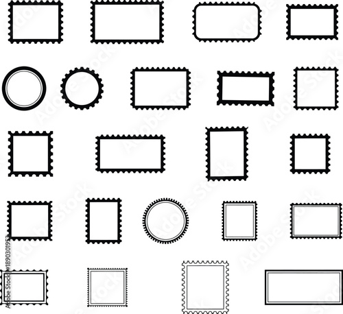 Collection of various stamp and badge shapes