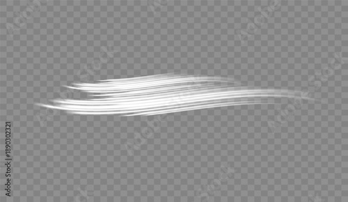 Glowing white speed lines. Motion High speed speed and blur. Dynamic lines. Light wave. Vector