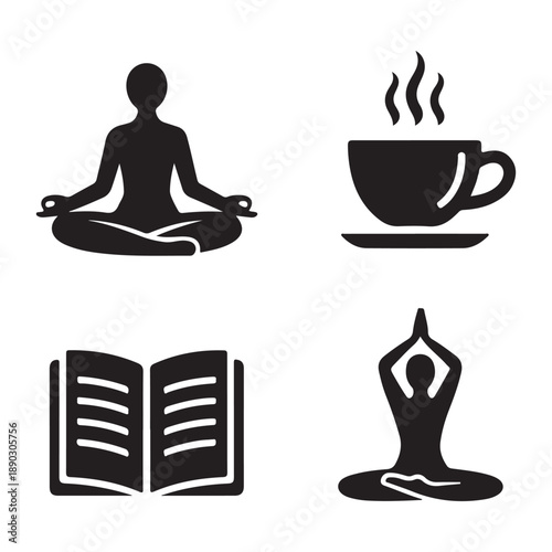 Peaceful routine icon representing calm and mindful daily habits