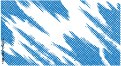 Abstract blue brushstroke with halftone vibe texture Design illustration