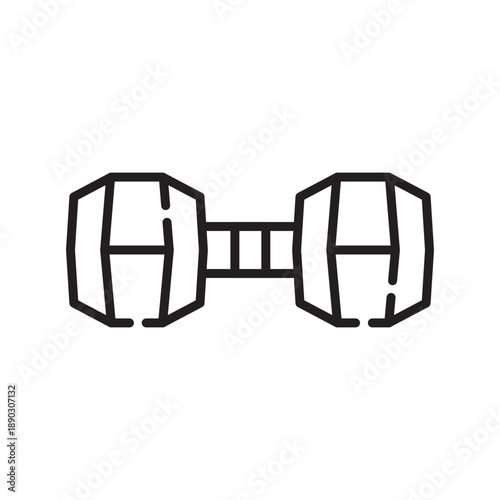 dumbbells black line icon.