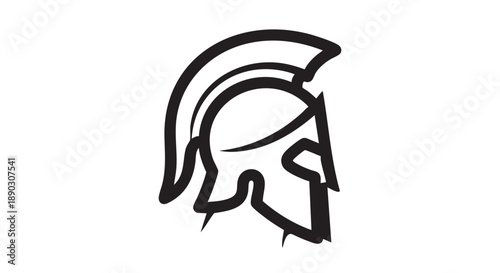 Illustration of a Spartan warrior's helmet profile view