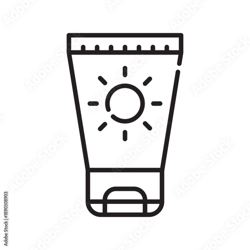 sunscreen black line icon.