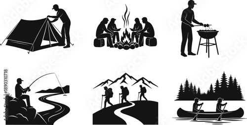 Black helicopter silhouettes set in various flying angles and perspectives for aviation transport emergency medical services military operations and civil flight graphic design