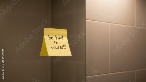 Inspirational note on mirror with 