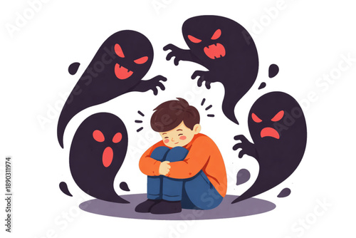 Boy Surrounded by Scary Ghosts: Fear, Nightmares, and Childhood Anxiety.