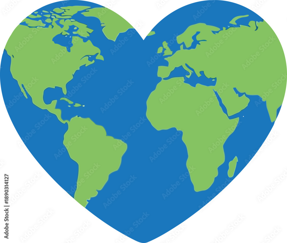 Obraz premium Chinese New Year Heart Shaped World Map Illustration for Lunar New Year Celebration and Global Festivities