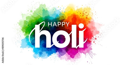 Vibrant holi celebration logo with colorful background