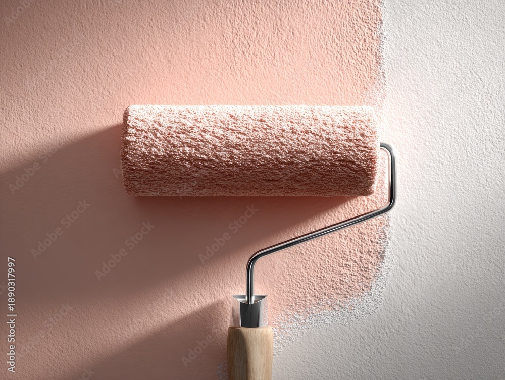 Obraz premium Paint Roller and Pink Roll