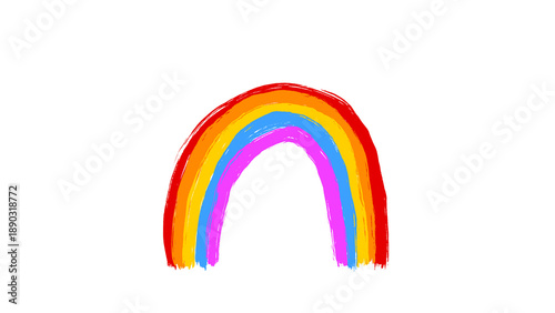 Cute Doodle Rainbow Illustration | Hand-Drawn Rainbow Clipart | Colorful Rainbow PNG for Kids