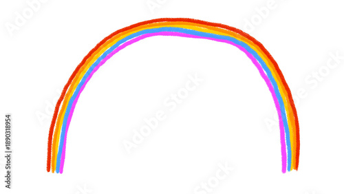 Cute Doodle Rainbow Illustration | Hand-Drawn Rainbow Clipart | Colorful Rainbow PNG for Kids
