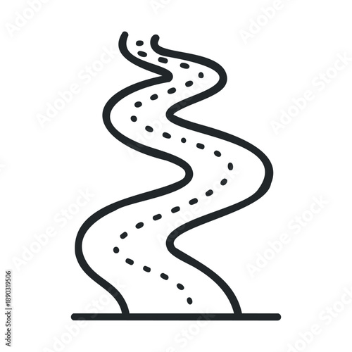 Wallpaper Mural Winding road path icon with dashed lines illustrating a journey, route, or progress, symbolizing future direction and development. Torontodigital.ca