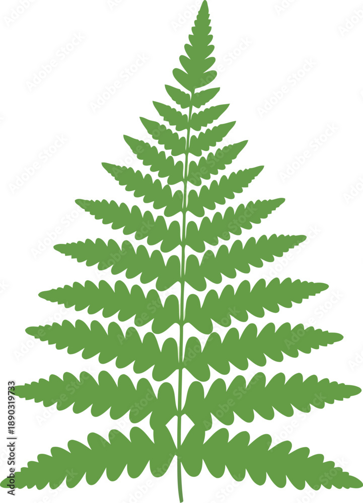 Obraz premium Chinese New Year Green Fern Leaf Illustration for Festive Decoration, Symbolizing Prosperity and Renewal