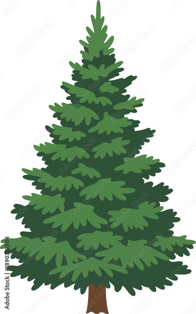 Obraz premium Chinese New Year Pine Tree Illustration – Festive Evergreen Symbol for Lunar New Year Celebrations