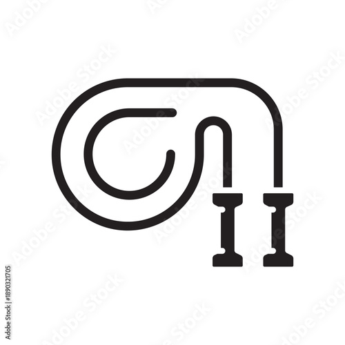 jump rope black glyph icon.