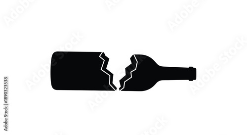 Broken bottle graphic a stark representation of fragility silhouette