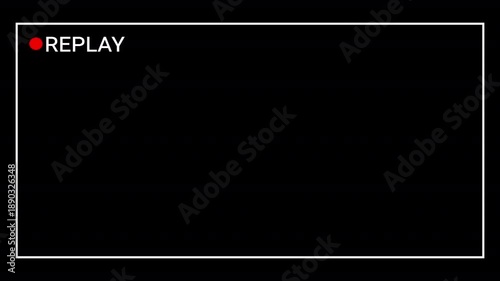 Replay sign icon, replay text animation on a transparent background. Replay Animation for Live Streamer, 
replay symbol button animation with text style. rewind or repeat icon with replay text animati