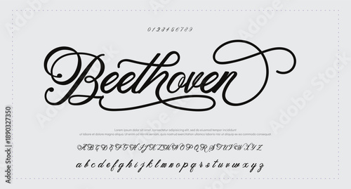 letter design with signature font style 