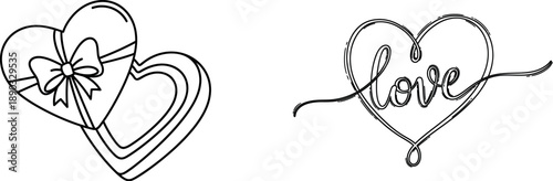 Intertwined hearts with love script