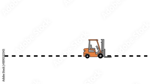 Forklift Moving Forward Animation