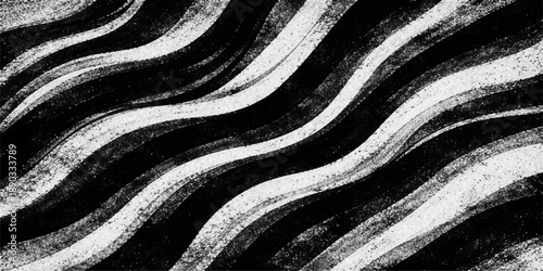 A seamless black and white zebra skin texture featuring a natural wildlife stripe pattern on wild animal fur fabric for safari design backgrounds