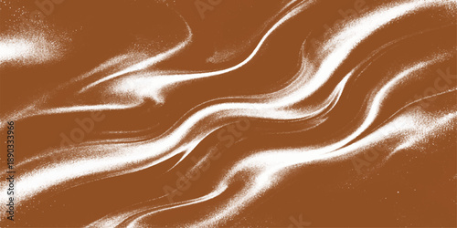 Delicious dark cocoa dessert background featuring a smooth liquid chocolate swirl with a melting silk texture and flowing brown cream waves in a sweet satin design
