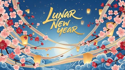 Lunar new year celebration with lanterns