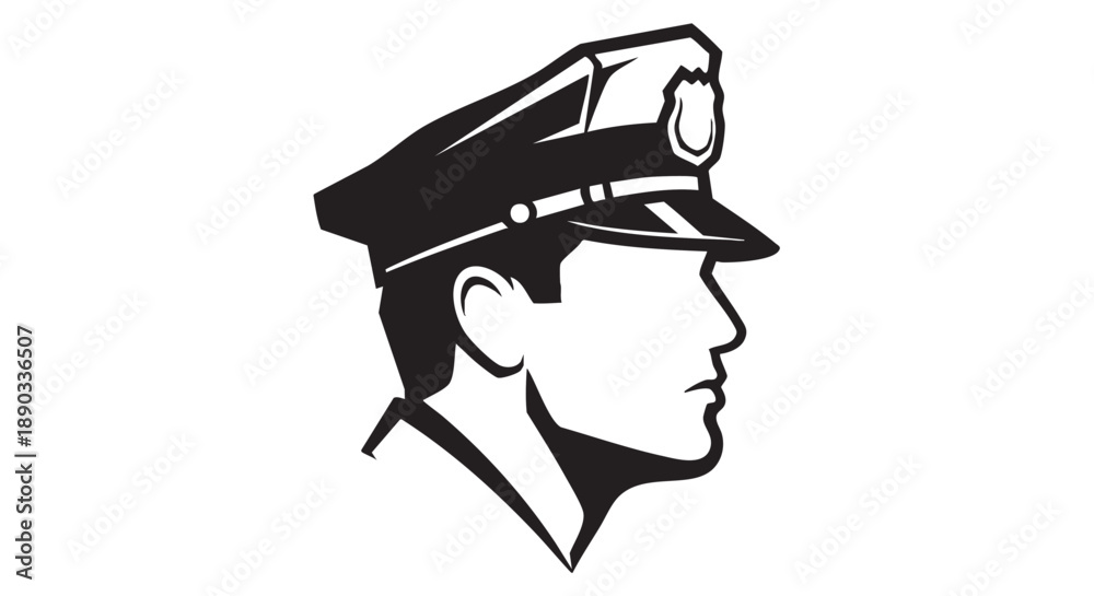 Obraz premium Illustration of a Man Wearing a Headlamp and Cap from a Side View
