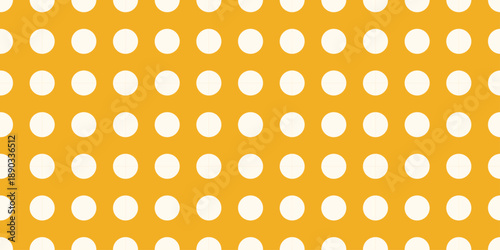 Polka dot seamless pattern. Geometric modern abstract ornate. Yellow white colors. Dots shape. Vector illustration. For prints, banners, packaging, design, projects, decorations, backgrounds, etc.