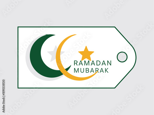 Ramadan Mubarak Islamic Greeting Card Design.