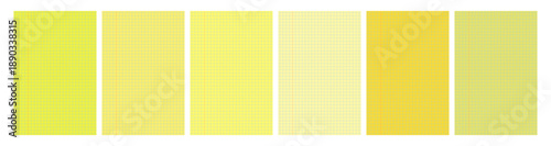Set of yellow legal pad pages with grid designs