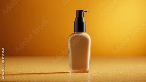 Video A clear glass bottle filled with transparent liquid sits on a table surface