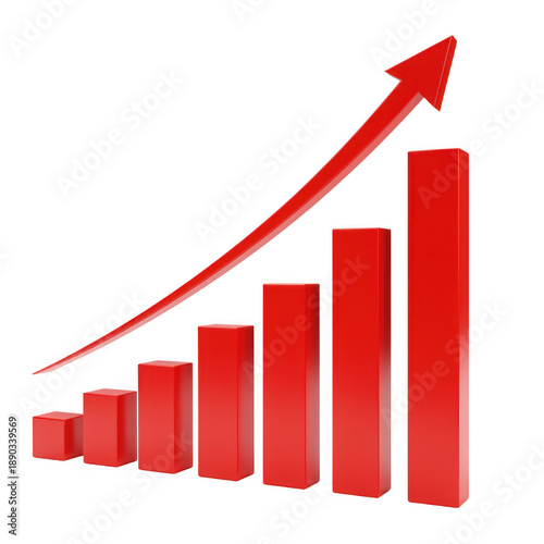 Red bar graph with upward arrow on black background isolated on a transparent background Free Download Red bar graph with upward arrow on black background isolated on a transparent background - GFXLoad
