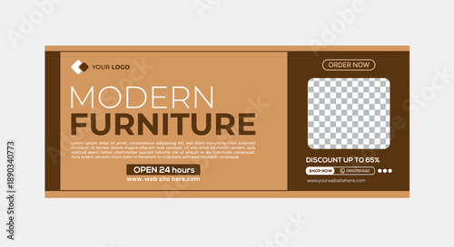modern furniture advertisement template with discount and order now option