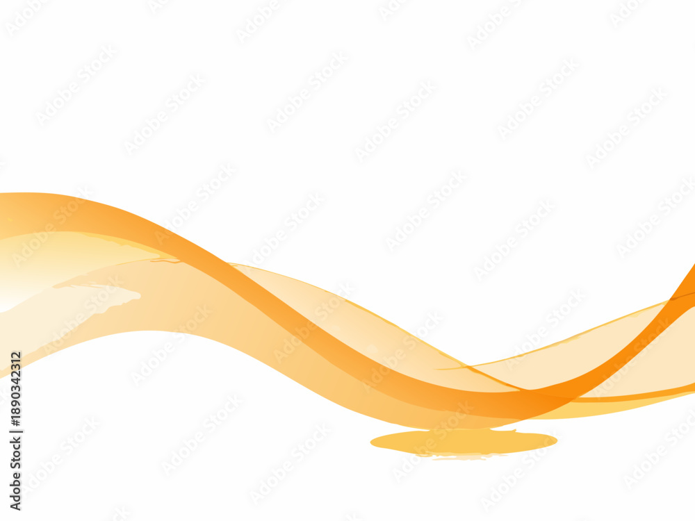 Fototapeta premium Abstract orange wave design on a clean white background