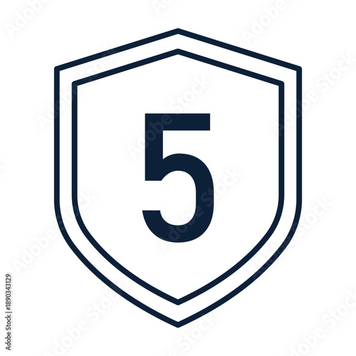 Tableau sur toile Five Year Warranty Shield Protection Guarantee Icon