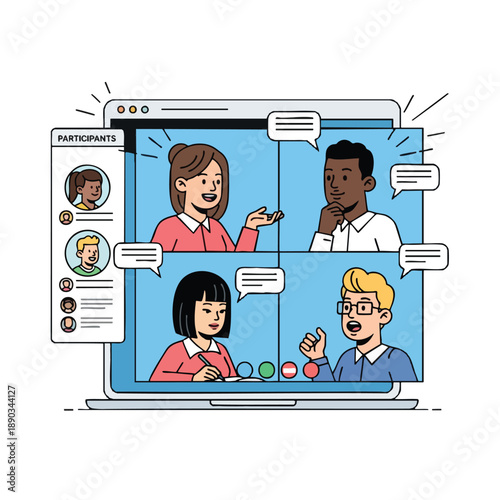 Diverse Team Collaborating Online