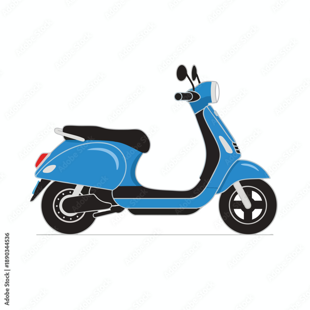 Obraz premium Blue Scooter Illustration
