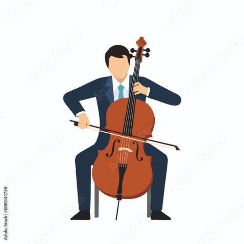 Man playing cello illustration