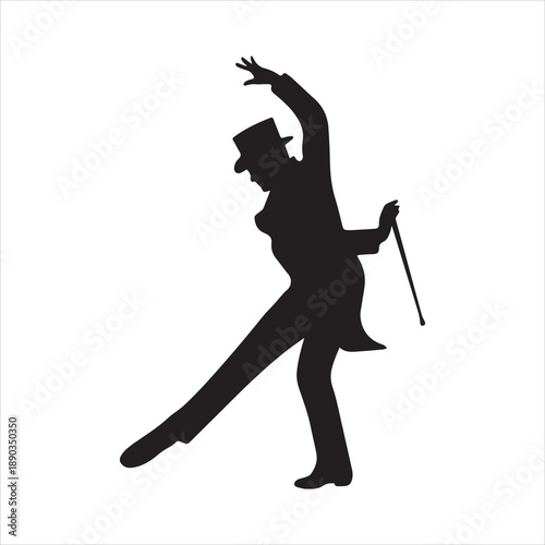 Silhouette of a dapper gentleman Vector on white background 