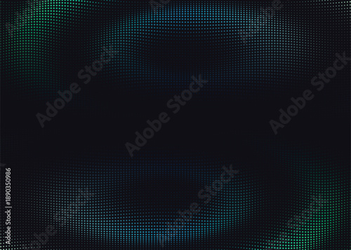 Digital Dot Wave Pattern with Teal and Green Gradient on Dark Background