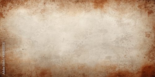 Blank vintage parchment with a stained grunge texture and aged brown pattern creates a worn antique paper background for retro design