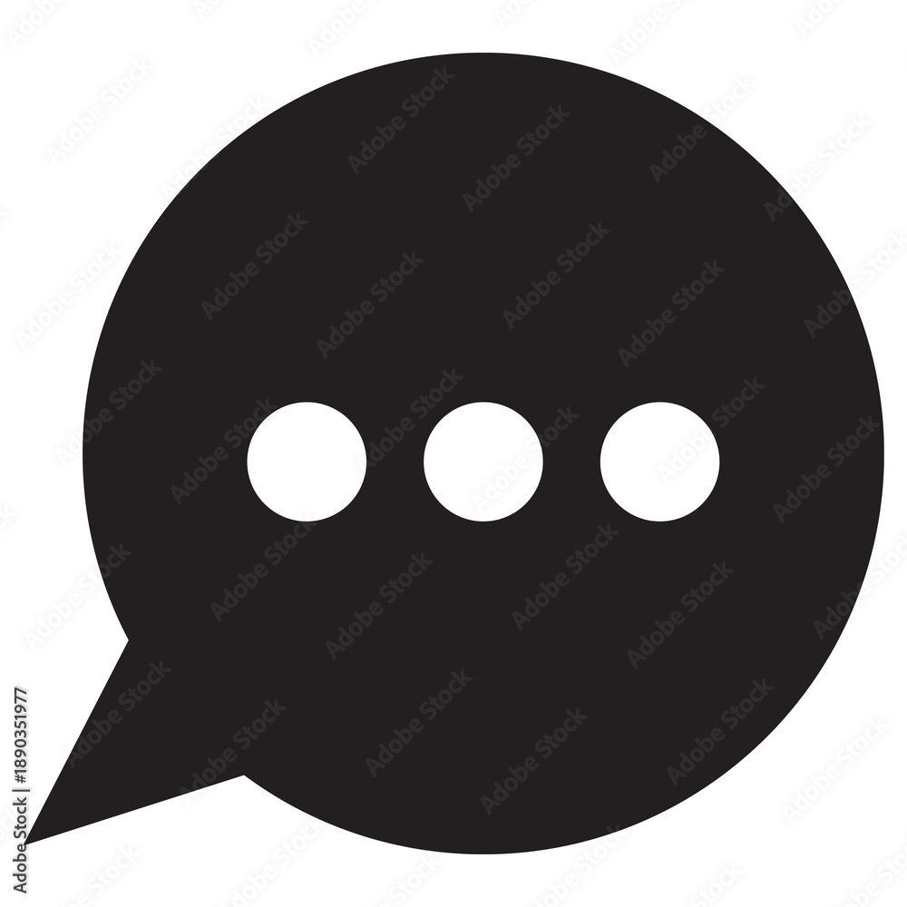 Fototapeta premium Speech bubble chat icon with ellipsis, social media comment and conversation vector symbol Png