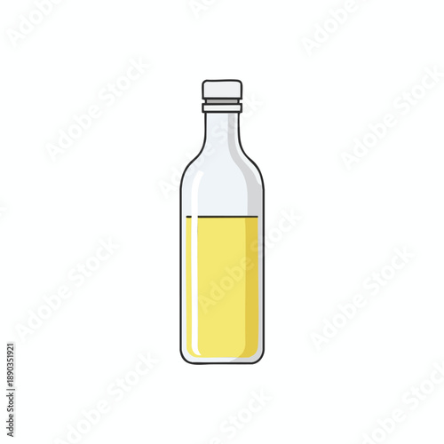 Clear Glass Bottle with Yellow Liquid